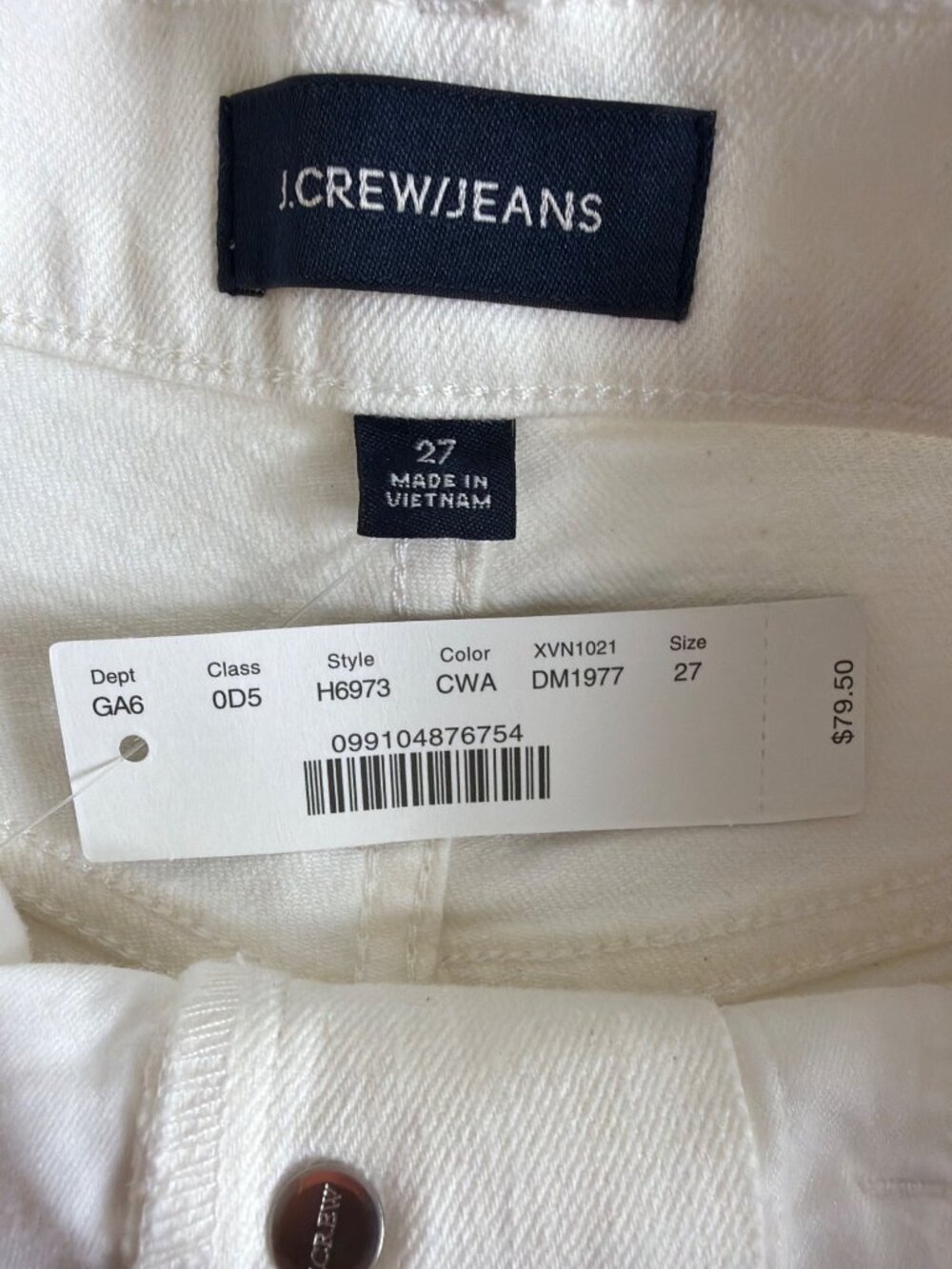 NWT J.Crew Jeans Ivory High Rise Frayed Hem Shorts Button Fly Size 27 - Picture 4 of 16